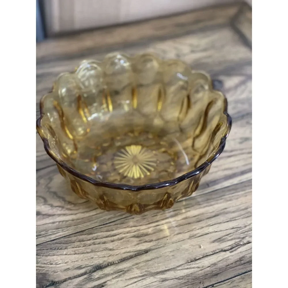 Vintage 70s Anchor Hocking Fairfield Large Amber Bowl MCM